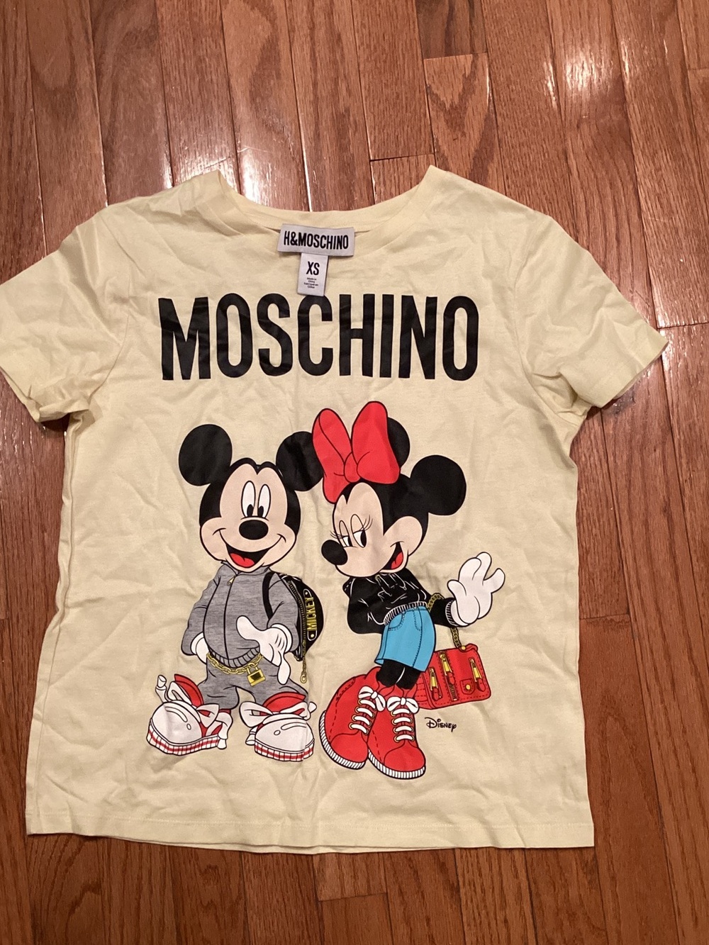 MOSCHINO Pale Yellow Crewneck Tee